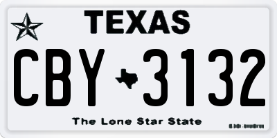 TX license plate CBY3132
