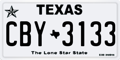 TX license plate CBY3133