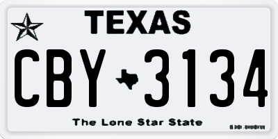 TX license plate CBY3134
