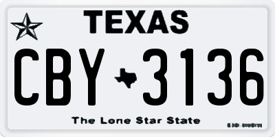 TX license plate CBY3136