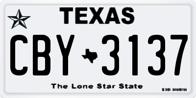 TX license plate CBY3137