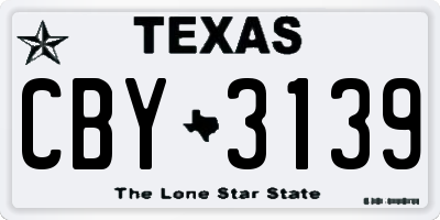 TX license plate CBY3139