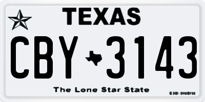 TX license plate CBY3143