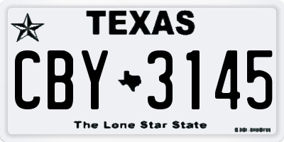 TX license plate CBY3145
