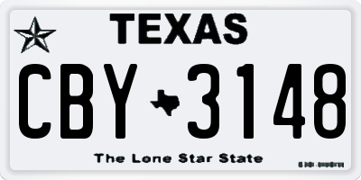 TX license plate CBY3148