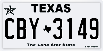 TX license plate CBY3149