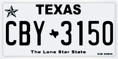 TX license plate CBY3150