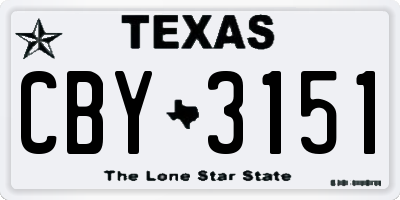 TX license plate CBY3151