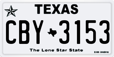 TX license plate CBY3153