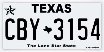 TX license plate CBY3154