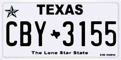 TX license plate CBY3155