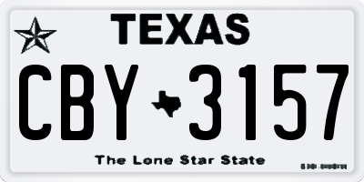 TX license plate CBY3157