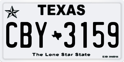 TX license plate CBY3159
