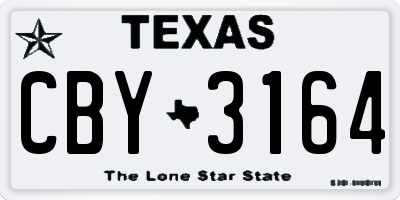 TX license plate CBY3164
