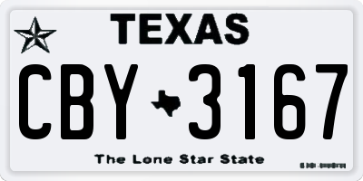 TX license plate CBY3167