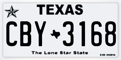 TX license plate CBY3168