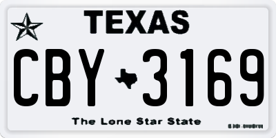 TX license plate CBY3169