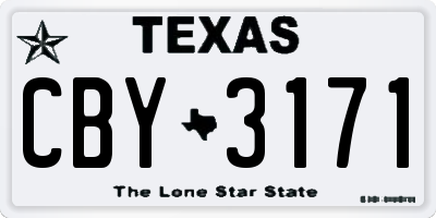 TX license plate CBY3171