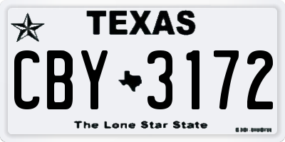 TX license plate CBY3172