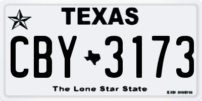 TX license plate CBY3173