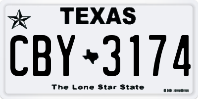 TX license plate CBY3174