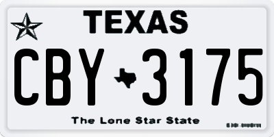 TX license plate CBY3175