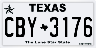 TX license plate CBY3176