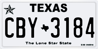 TX license plate CBY3184