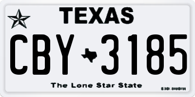 TX license plate CBY3185