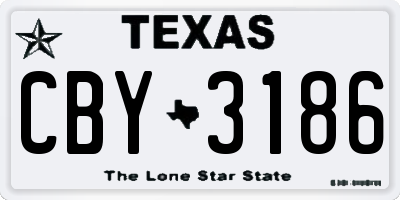 TX license plate CBY3186