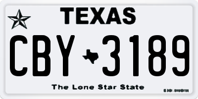 TX license plate CBY3189