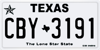 TX license plate CBY3191