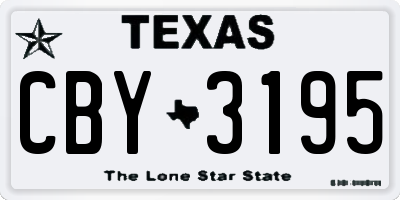TX license plate CBY3195