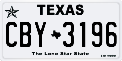 TX license plate CBY3196
