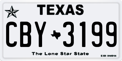 TX license plate CBY3199