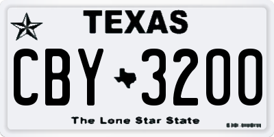 TX license plate CBY3200