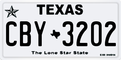 TX license plate CBY3202