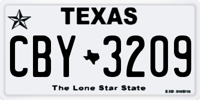 TX license plate CBY3209