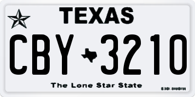 TX license plate CBY3210