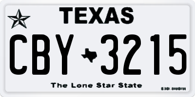 TX license plate CBY3215