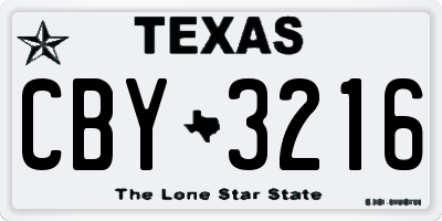 TX license plate CBY3216