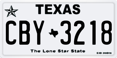 TX license plate CBY3218