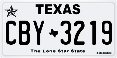 TX license plate CBY3219