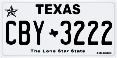 TX license plate CBY3222
