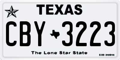 TX license plate CBY3223