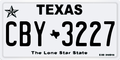 TX license plate CBY3227