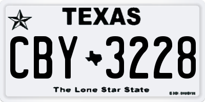 TX license plate CBY3228