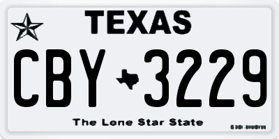 TX license plate CBY3229