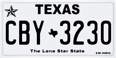 TX license plate CBY3230