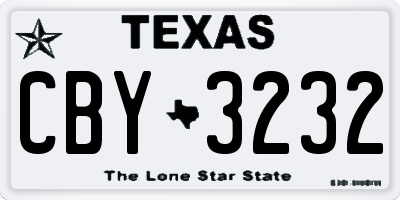TX license plate CBY3232